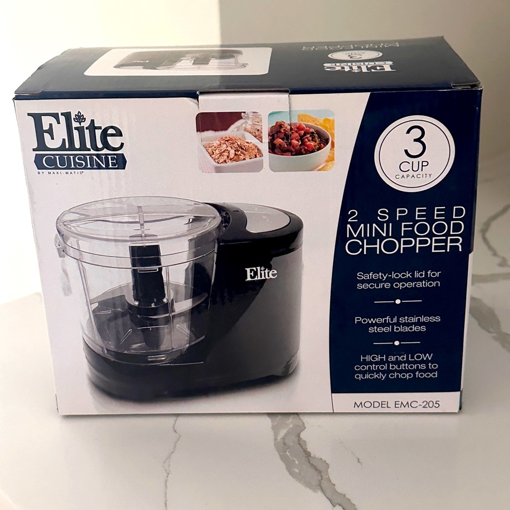 Elite Cuisine 2 Speed Mini Food Chopper EMC-205  NEW IN BOX